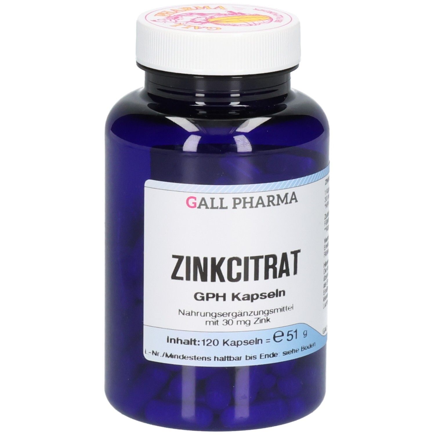 Zinkcitrat 30 mg Zink GPH Kapseln 120 St