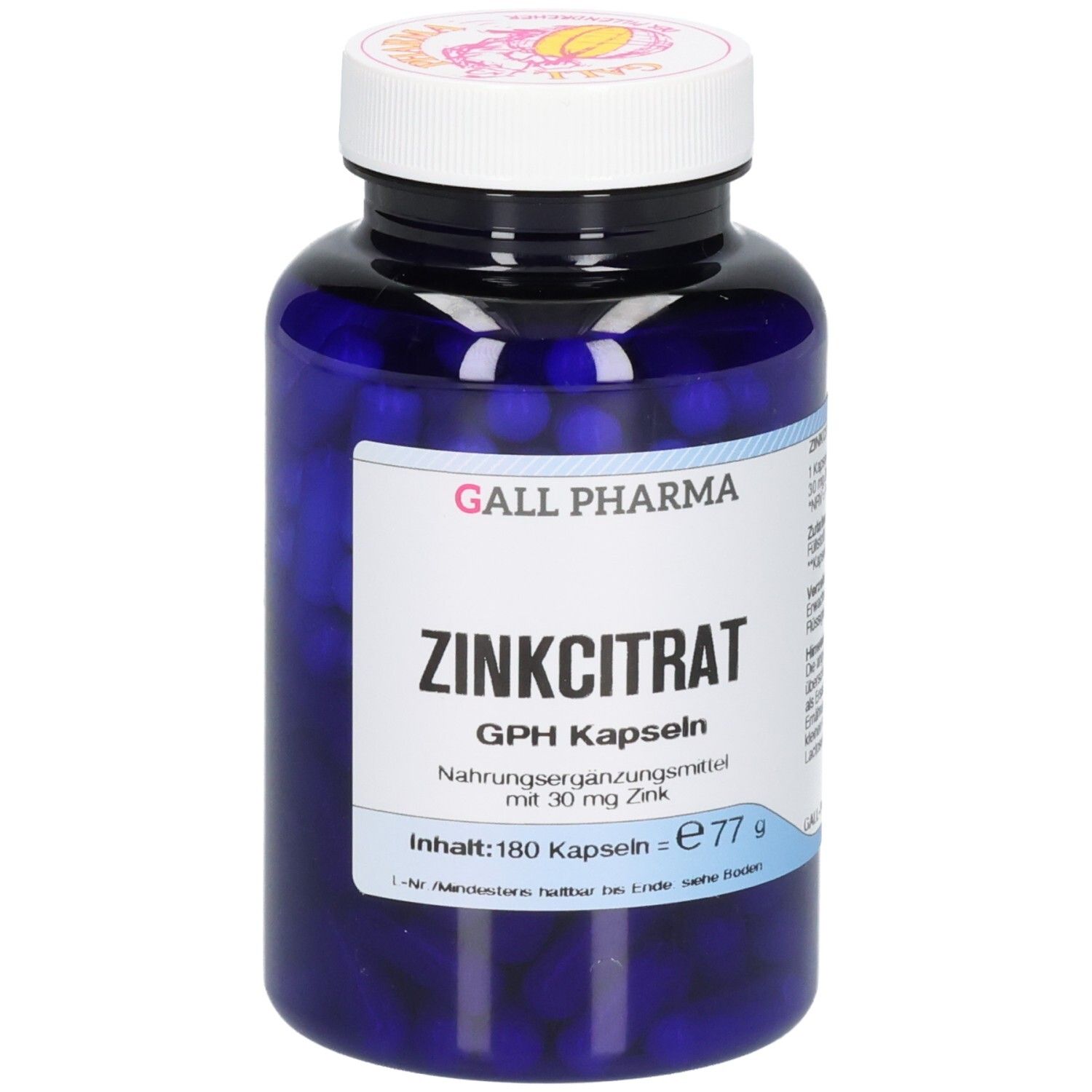Zinkcitrat 30 mg Zink GPH Kapseln 180 St