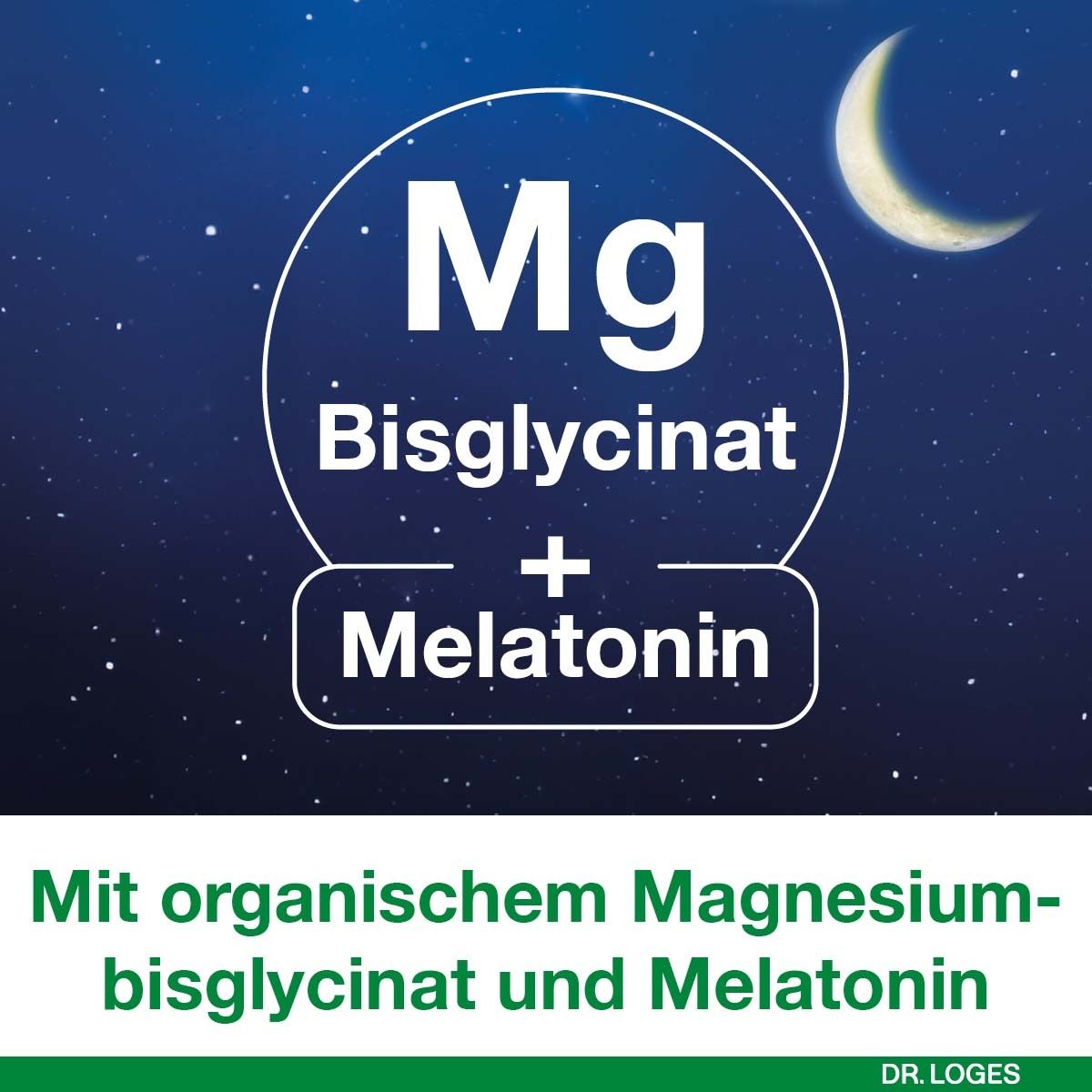 Detailansicht: Mg Bisglycinat + Melatonin, mit organisch gebundenem Magnesium.