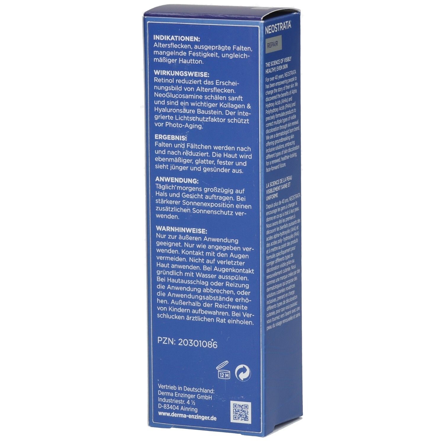 NEOSTRATA Matrix Support Creme SPF 30 Karton. Indikationen, Wirkungsweise, Ergebnisse, Anwendung, Warnhinweise.