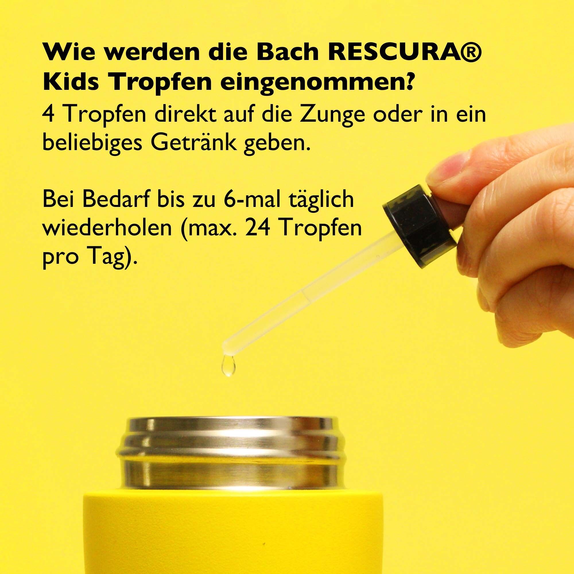 Tropfer wird benutzt, um RESCURA Kids Tropfen zu dosieren.