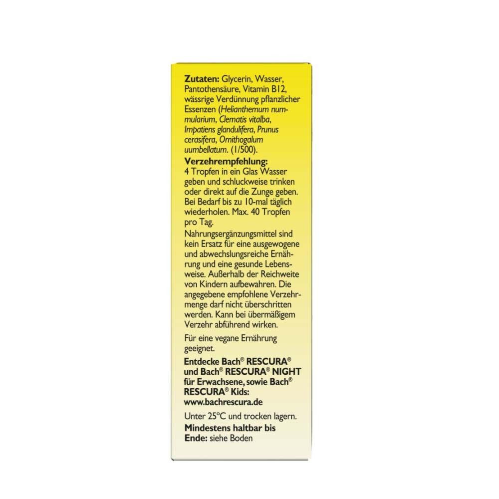 Gelbe Schachtel mit Text. Zutaten, Verzehrempfehlung, Hinweise. Text in deutscher Sprache.