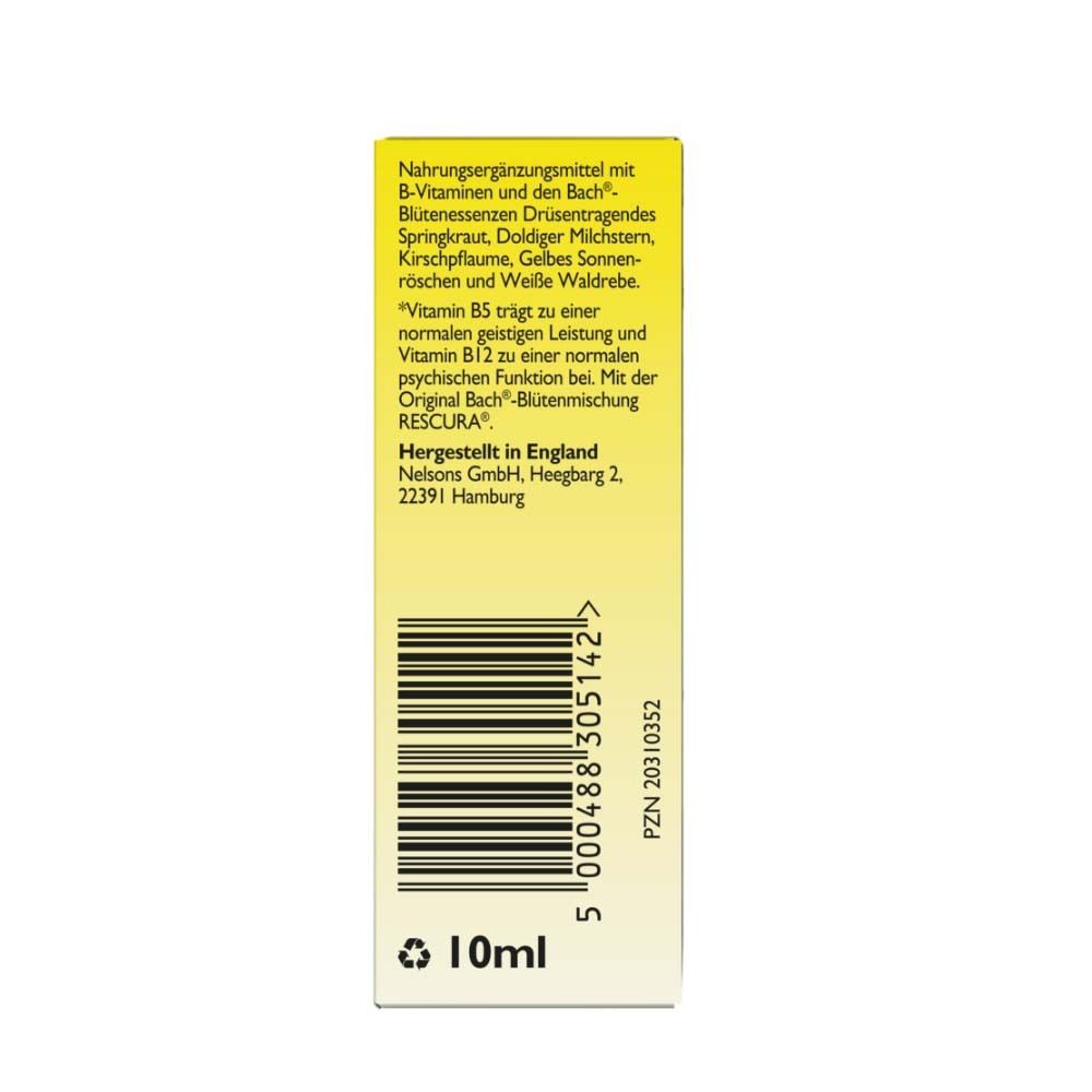 Gelbe Schachtel mit Text. Enthält Informationen zu Vitaminen und Inhaltsstoffen. Text in deutscher Sprache.