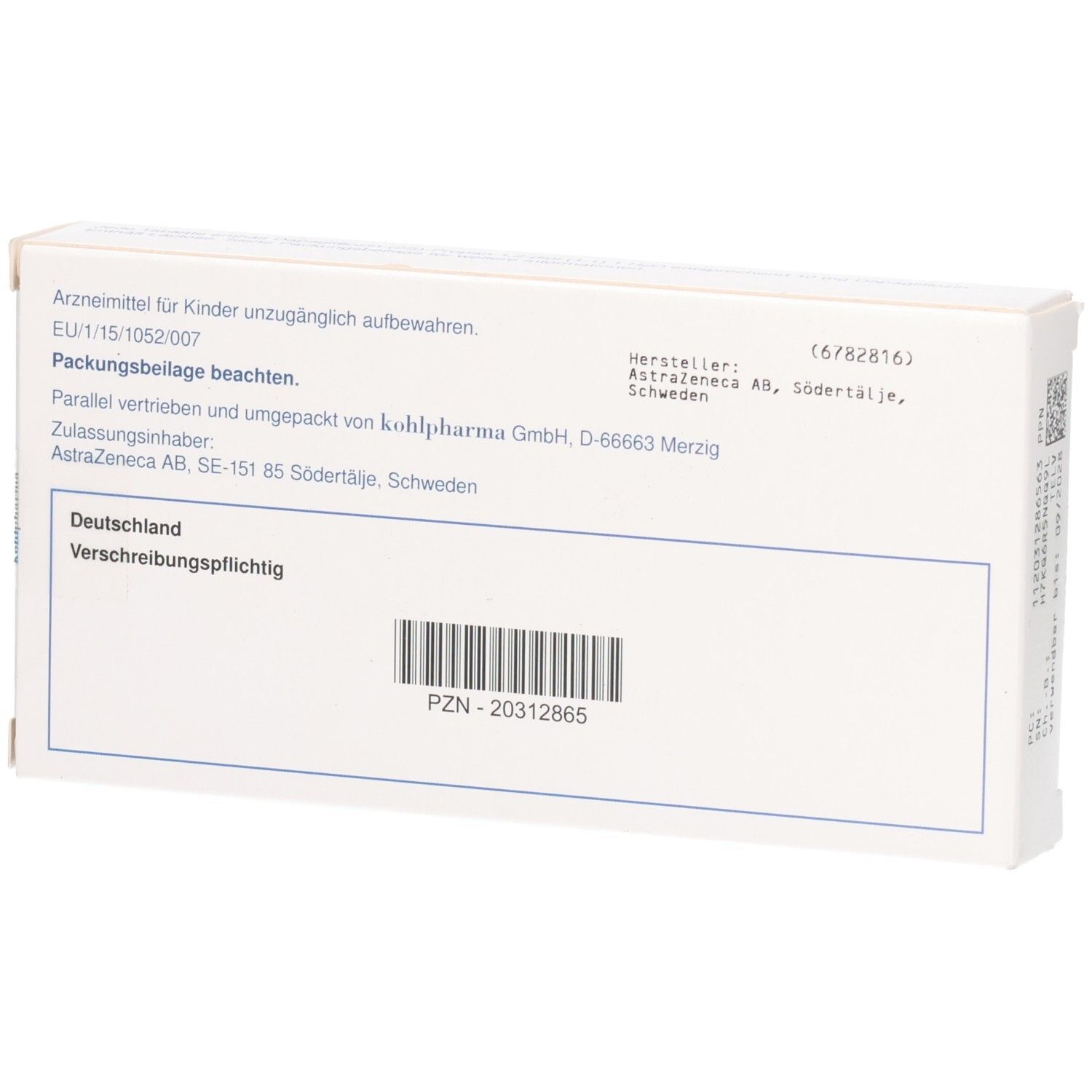 Rückseite der Schachtel EDISTRIDE 10 mg. Informationen: Hersteller, Inhaltsstoffe, PZN-Code, Warnhinweise.