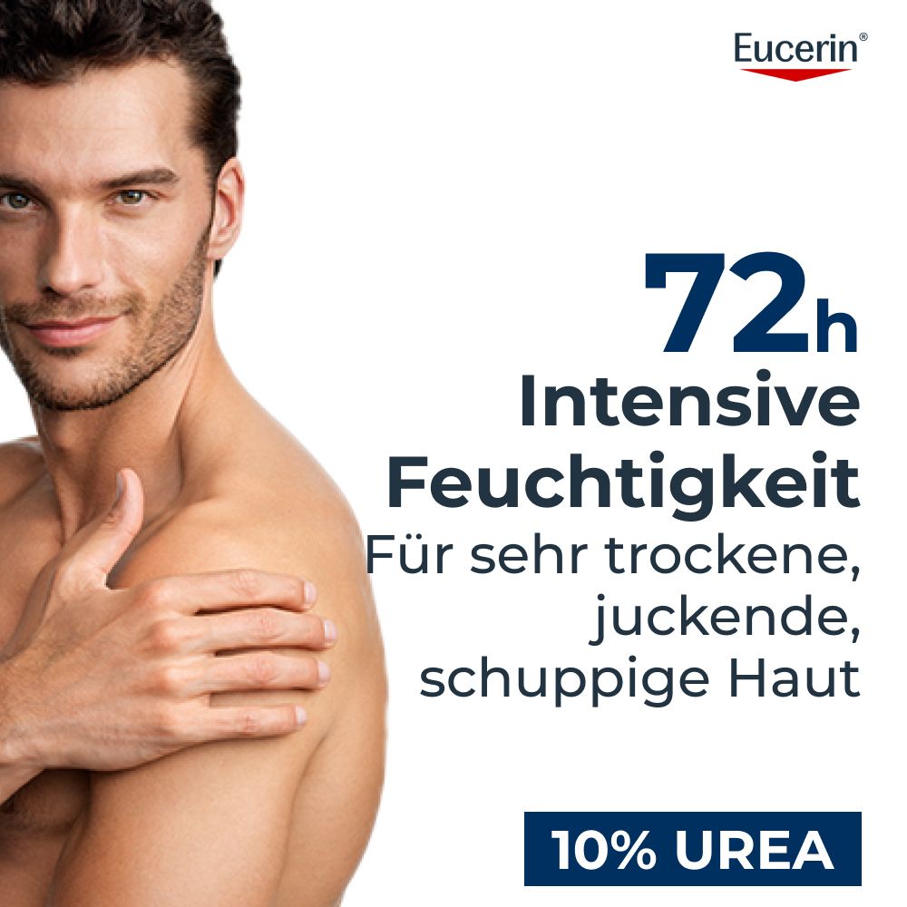 Mann mit trockener Haut, 72h intensive Feuchtigkeit, 10% Urea.