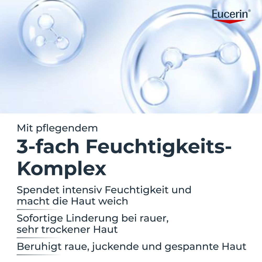 Eucerin Urea Repair 5% Urea, mit pflegendem 3-fach Feuchtigkeits-Komplex.