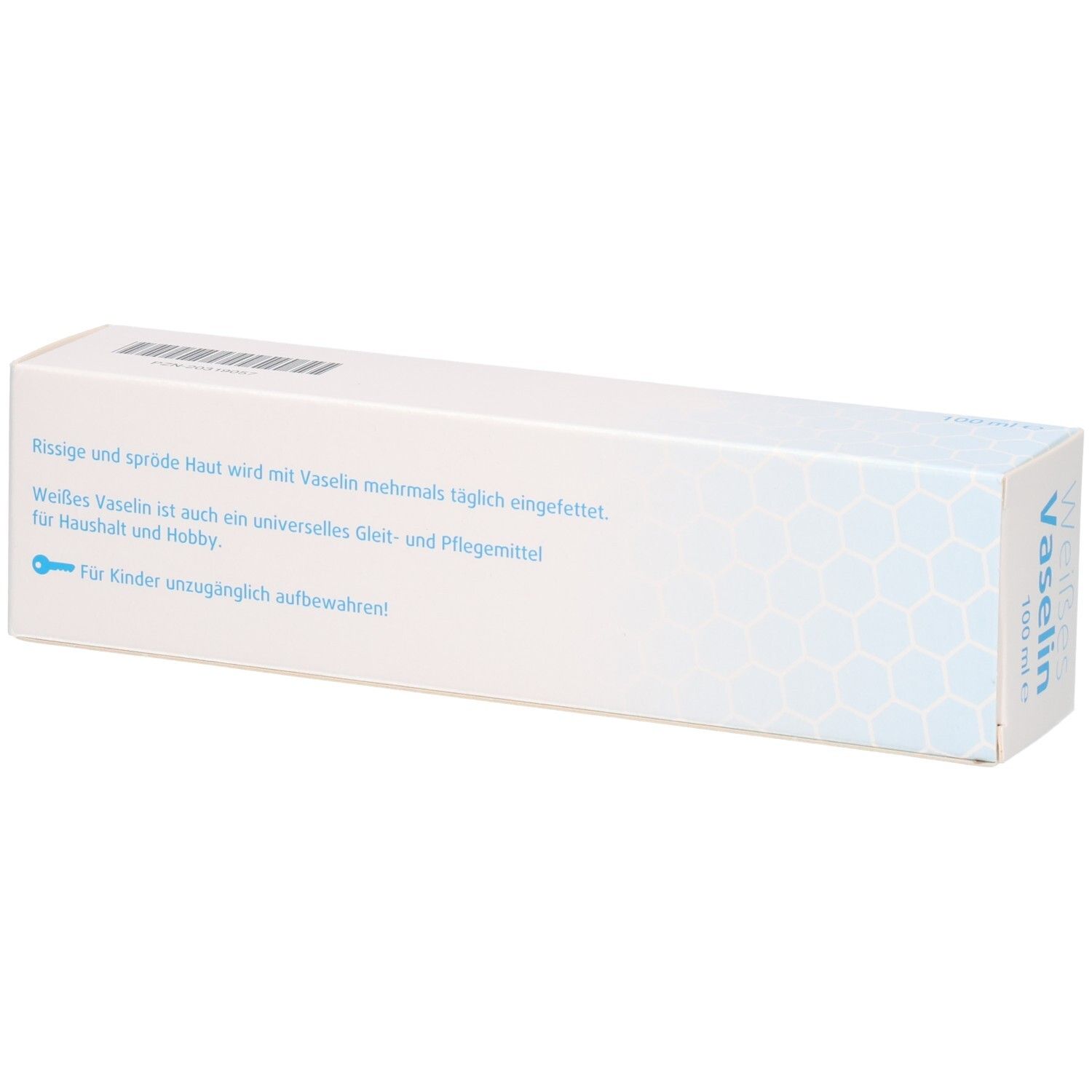 Weiederal Vaselin Packung mit Anwendungshinweisen und Barcode.