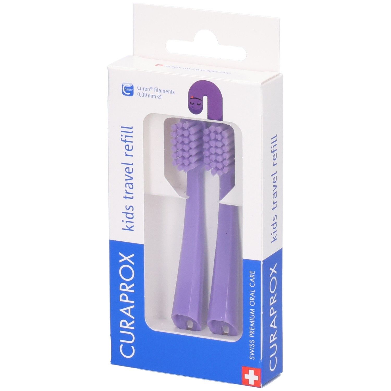 Curaprox Zahnbürste kids travel refill lila 2 St