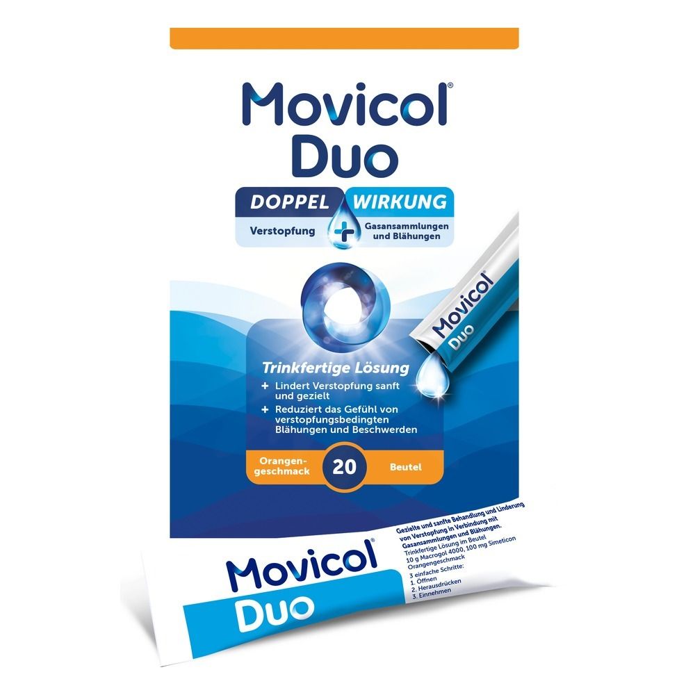 Mivicol Duo Packung mit 20 Beuteln, Orangengeschmack.