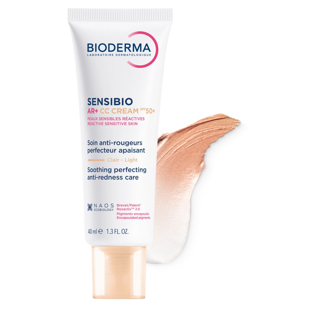 Bioderma Sensibio AR+ CC Cream SPF50+ Tube mit 40ml, hell-heller Farbton.
