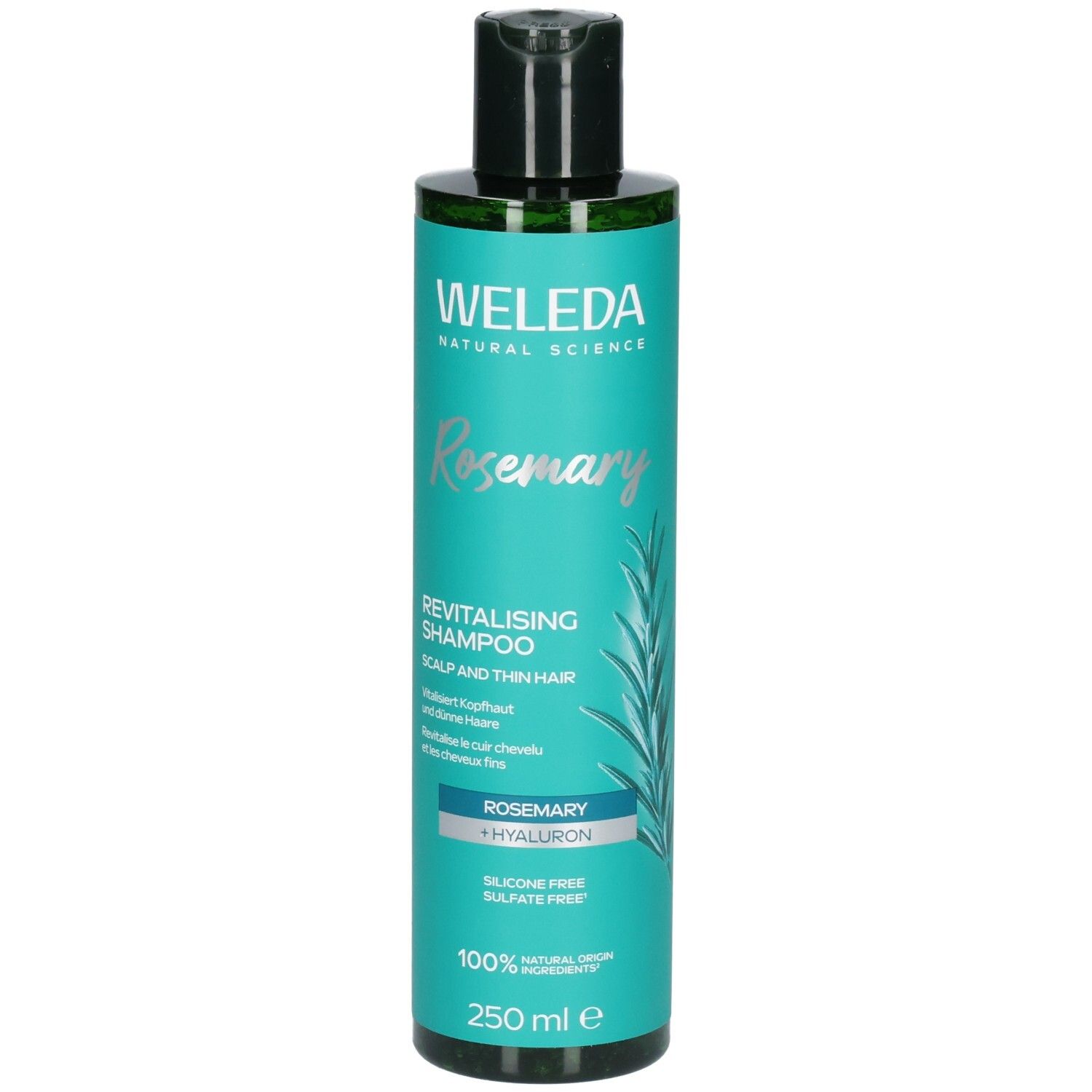 WELEDA Rosemary revitalisierendes Shampoo, 250 ml Flasche.