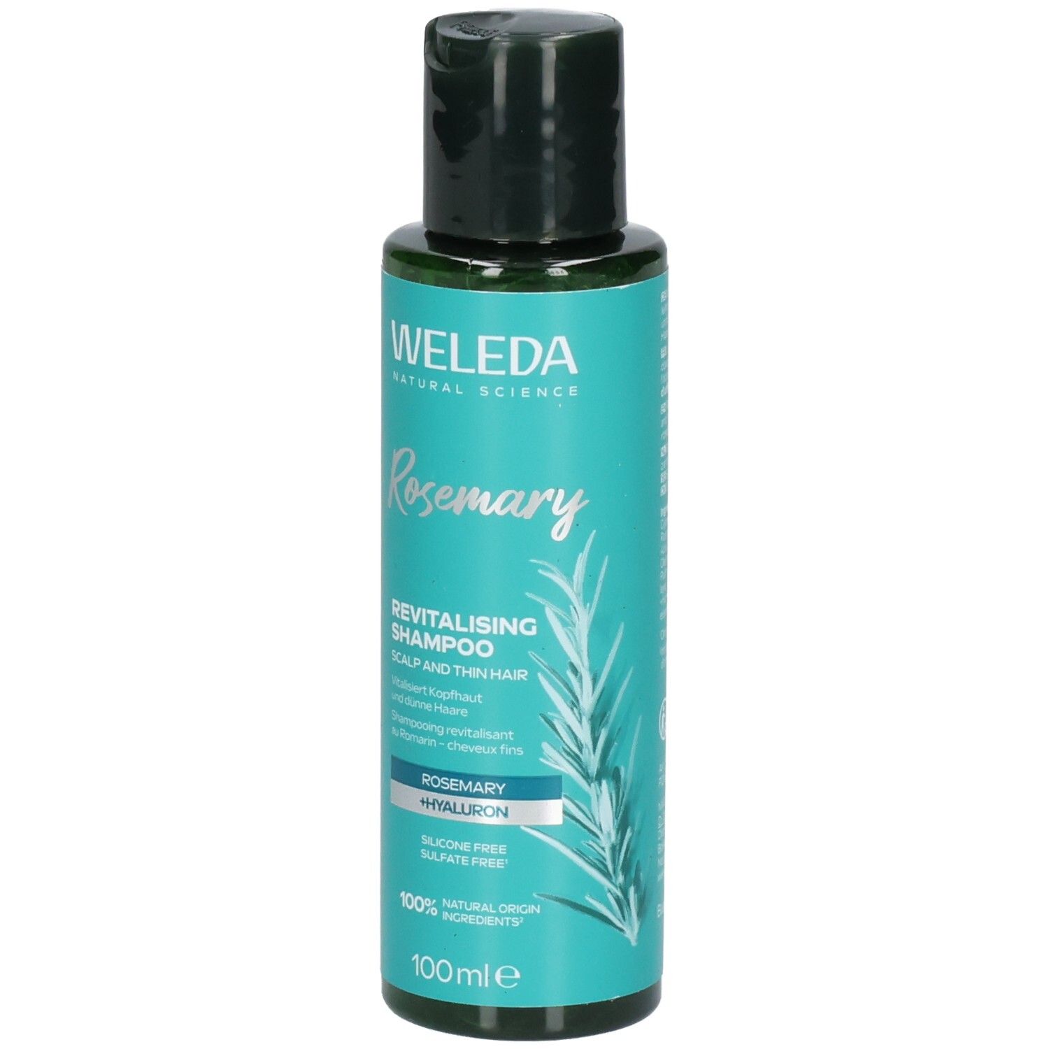 Weleda Rosmarin Revitalising Shampoo, 100ml Flasche.