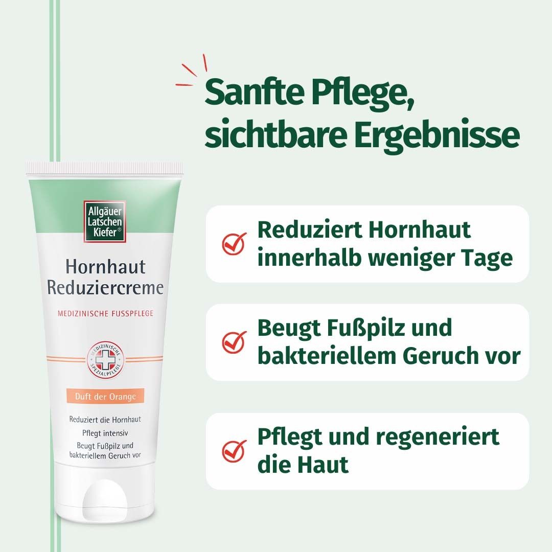 Allgäuer Latschenkiefer Hornhaut Reduziercreme: Reduziert Hornhaut, beugt Fußpilz vor.
