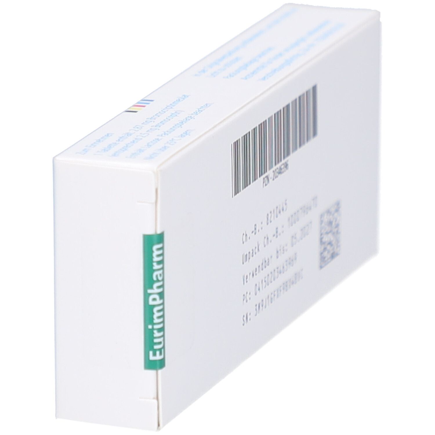 Pravidel 2,5 mg Tabletten-Packung, schräg. Rückseite mit Barcode und Herstellerinformationen. EurimPharm-Logo.
