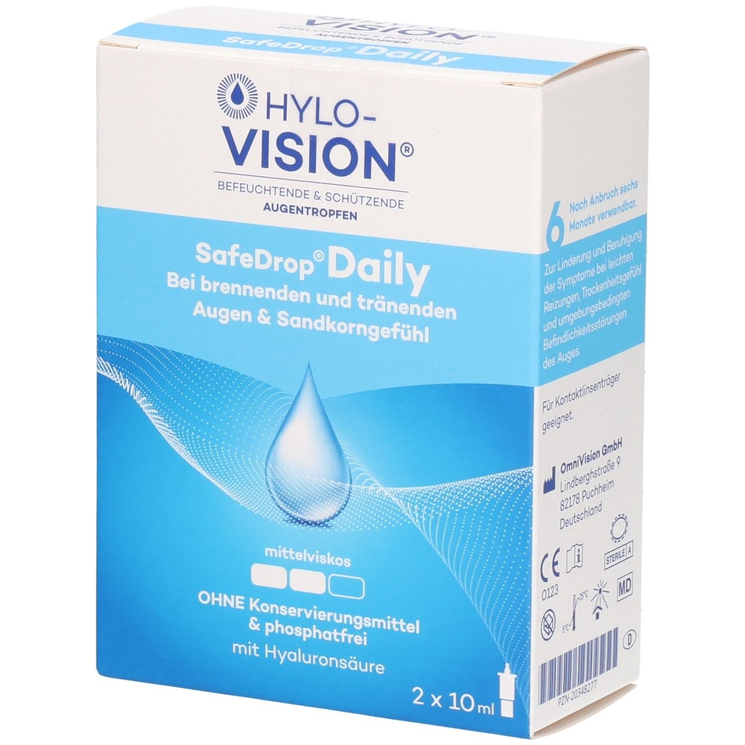 Hylo-Vision SafeDrop Daily Augentropfen 2x10 ml