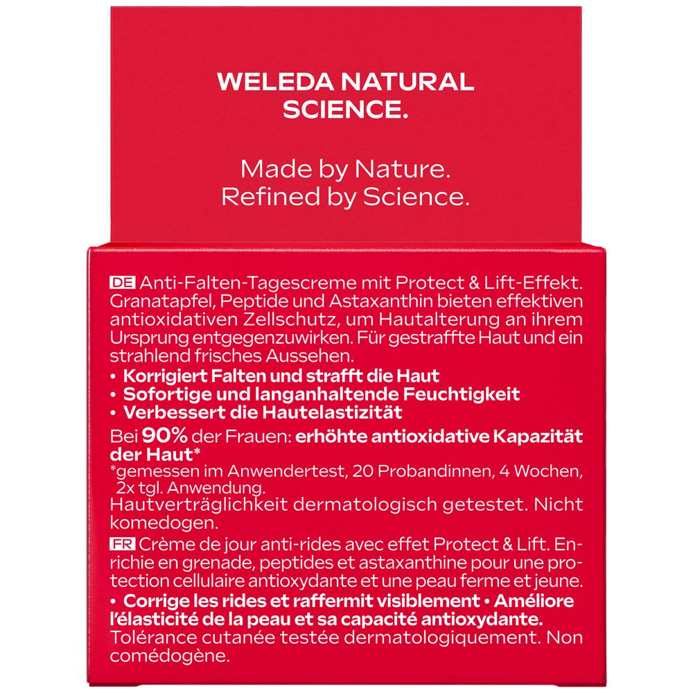 Rückseite der Weleda Youth Power Tagespflege-Verpackung mit Produktinformationen.