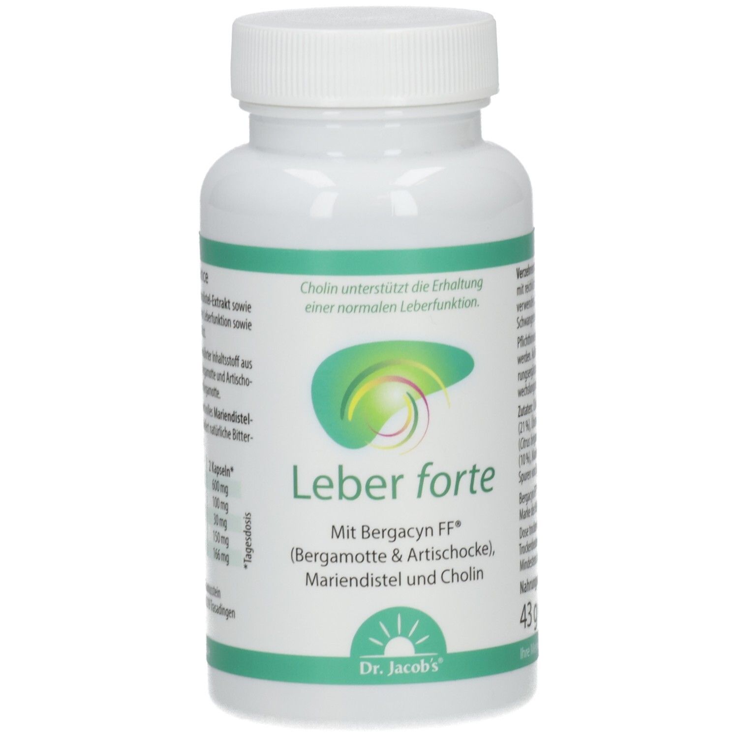 Leber Forte Bergamot Mariendistel Cholin Dr.Jacobs 60 St Kapseln