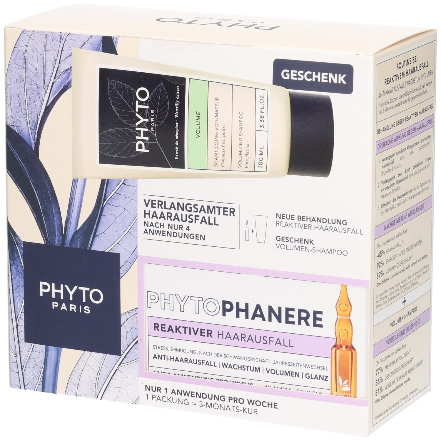 PHYTO PARIS Phytophanere Behandlung gegen reaktiven Haarausfall Set