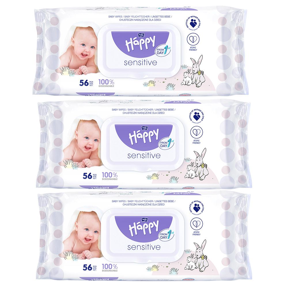 Bella baby Happy Feuchttücher sensitive 3er Pack 3x56 St Tücher
