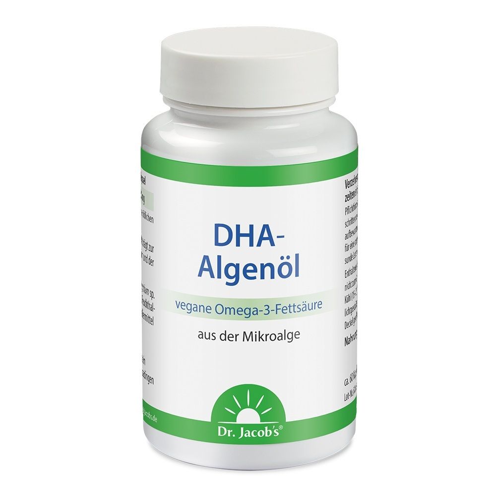 Dha-Algenöl Kapseln Omega-3 vegan Dr.Jacob's 60 St