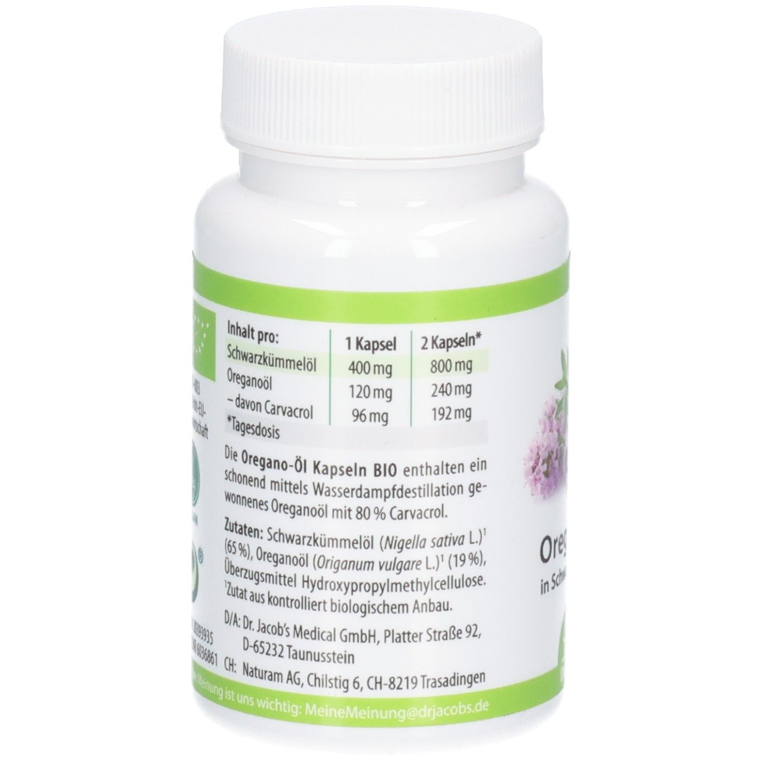 Dr. Jacob´s Oregano-Öl Kapseln BIO