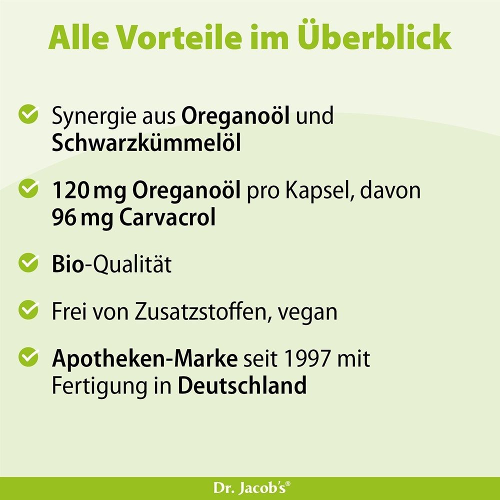Dr. Jacob's Oregano-Öl Kapseln BIO