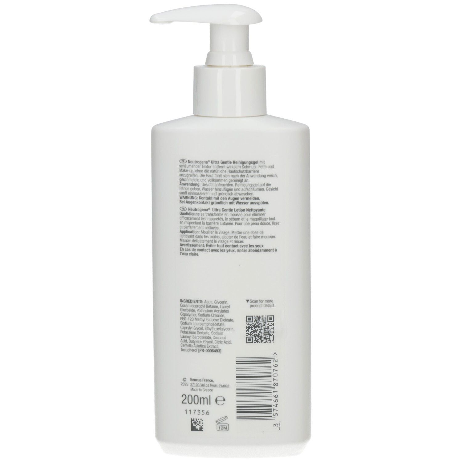 Neutrogena Ultra Gentle Reinigungsgel 200 ml Gel