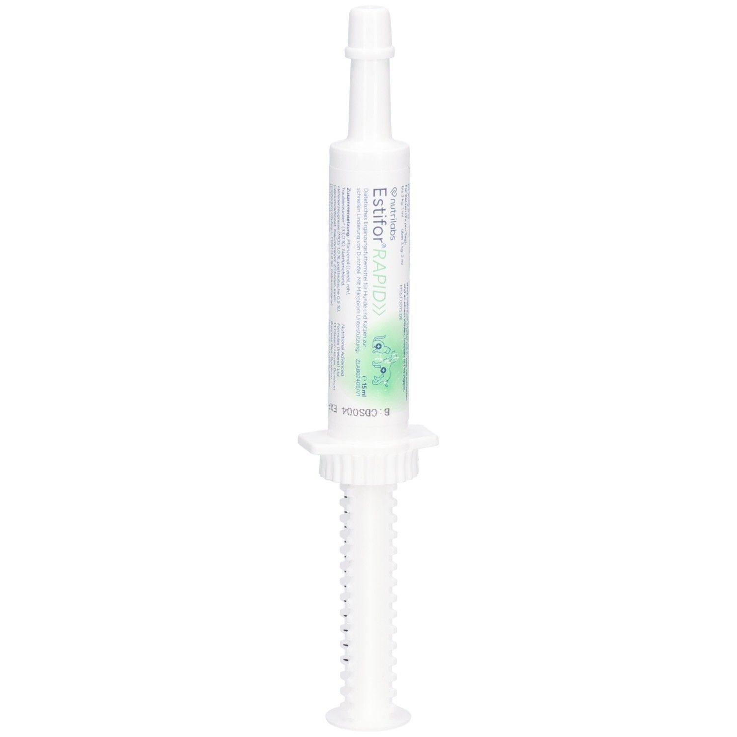 Nutrilabs Estifor Rapid 15ml Spritze mit Diätfuttermittel für Hunde und Katzen.