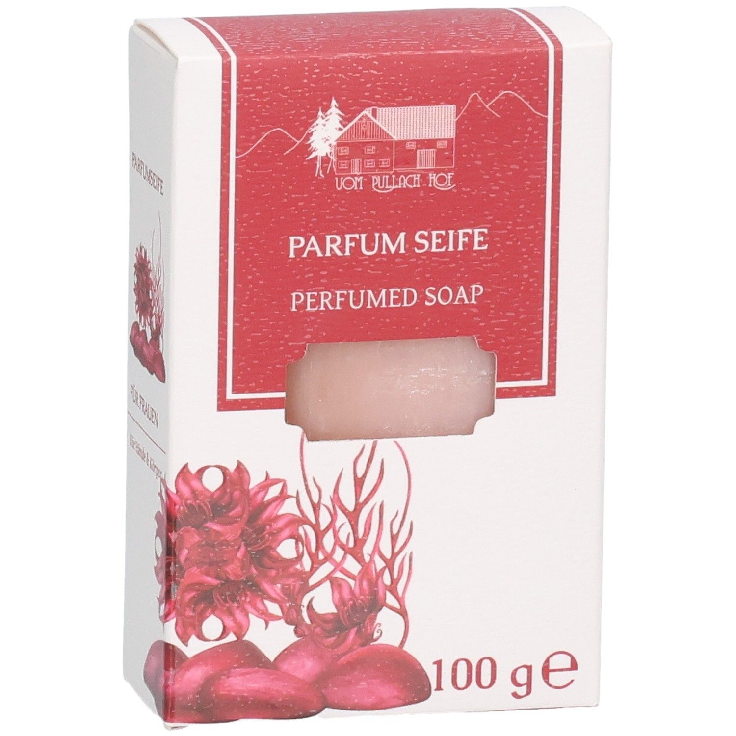 Verpackung mit Parfümseife für Frauen, 100g.