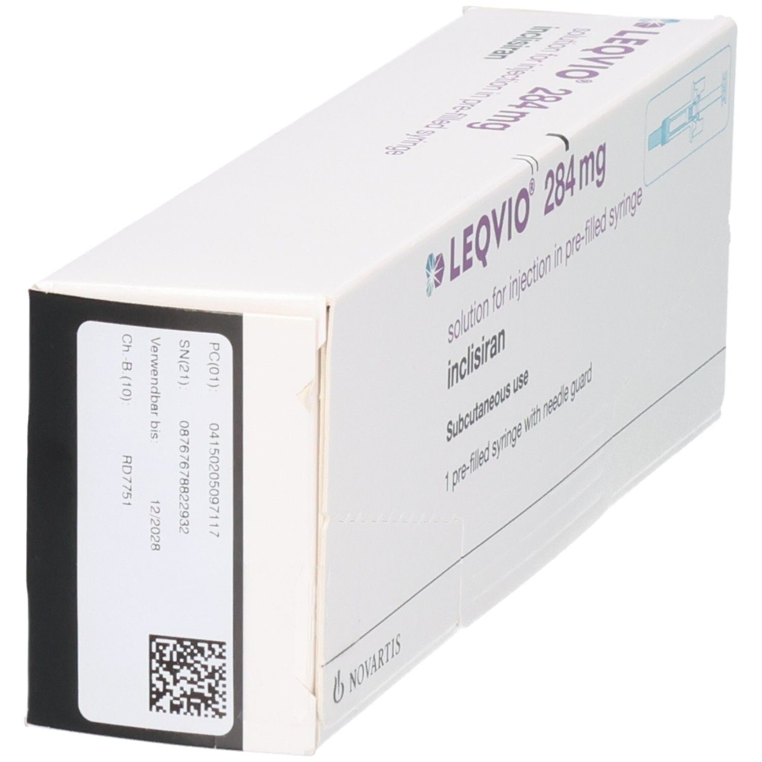 LEQVIO 284 mg Injektionslösung in Fertigspritze.