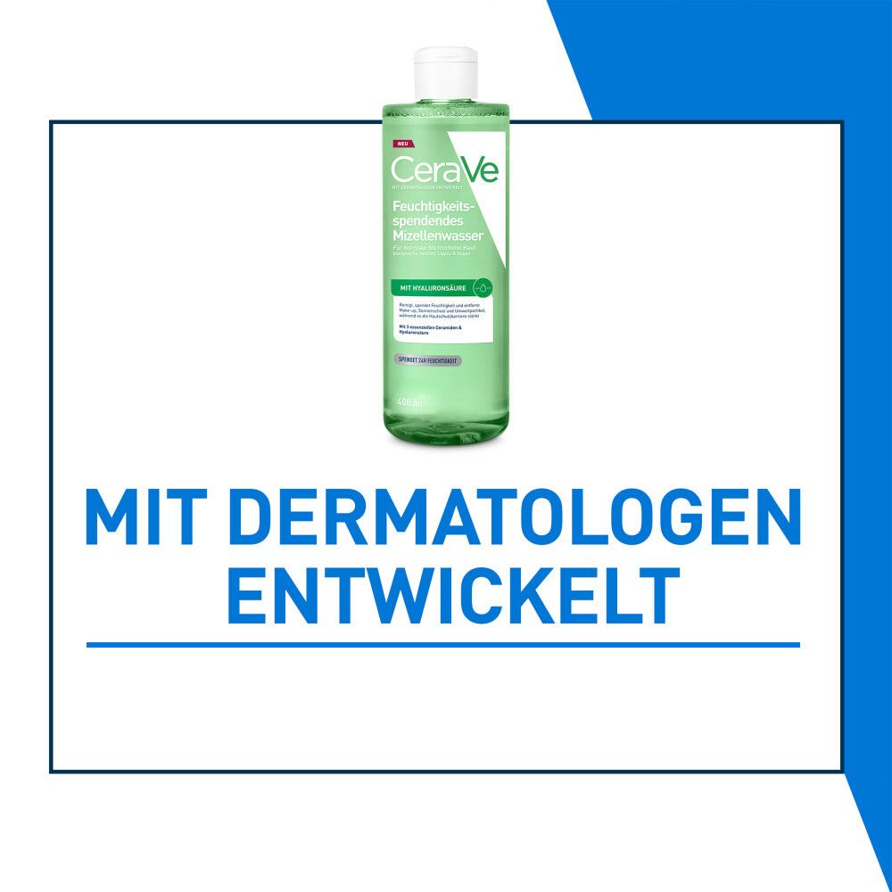 CeraVe Mizellenwasser, von Dermatologen entwickelt, für normale bis trockene Haut.