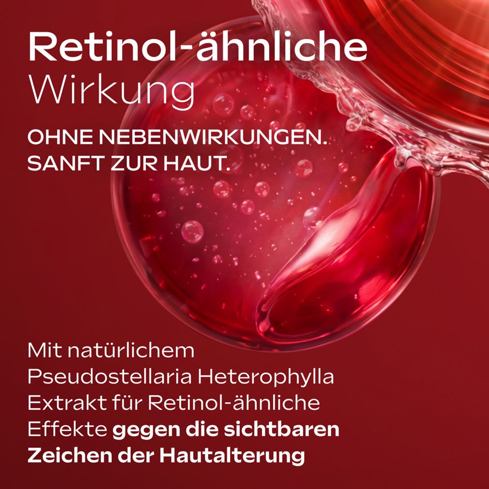 Retinol-ähnliche Wirkung ohne Nebenwirkungen. Mit natürlichem Pseudostellaria Heterophylla Extrakt.