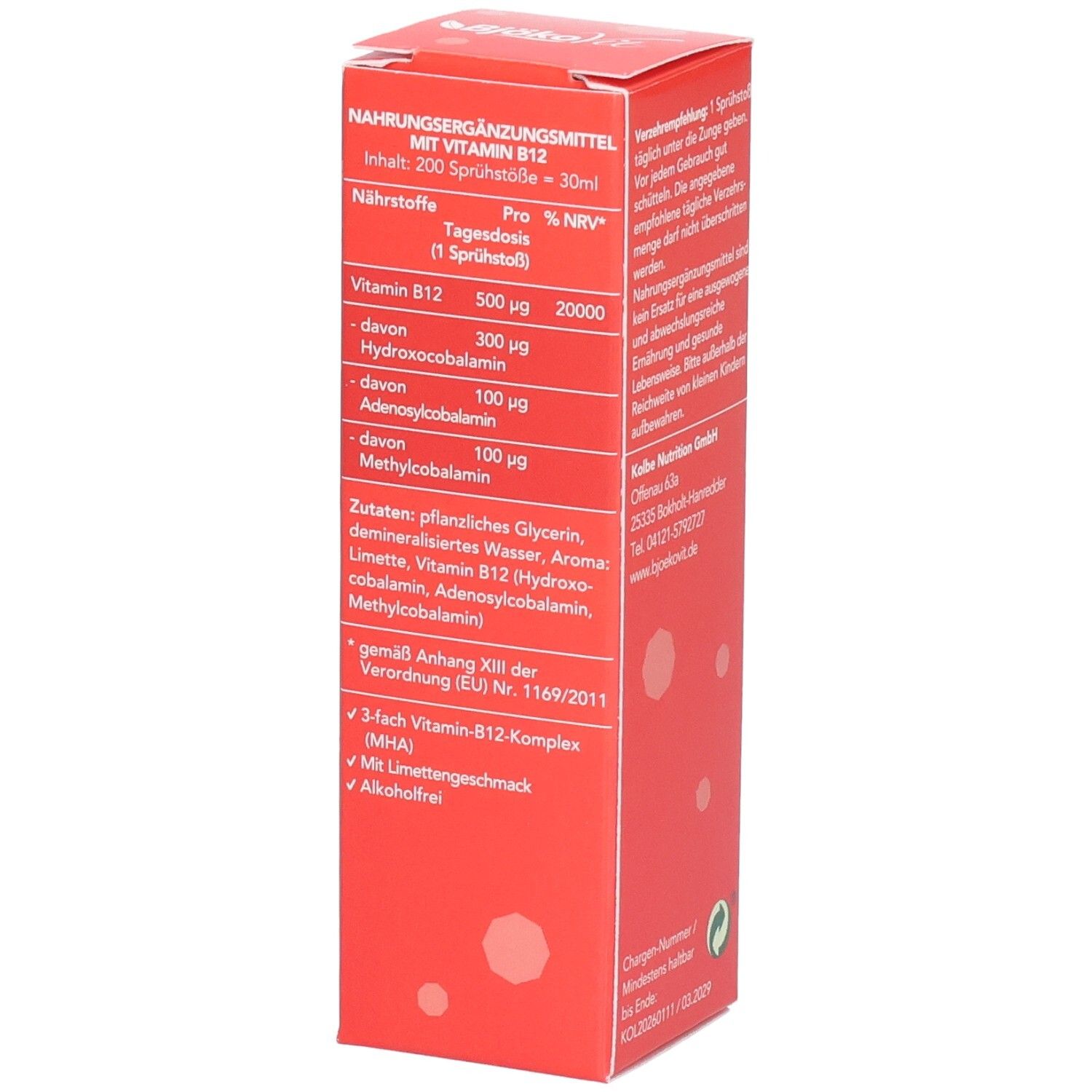 Vitamin B12 Spray 500 µg Angebot