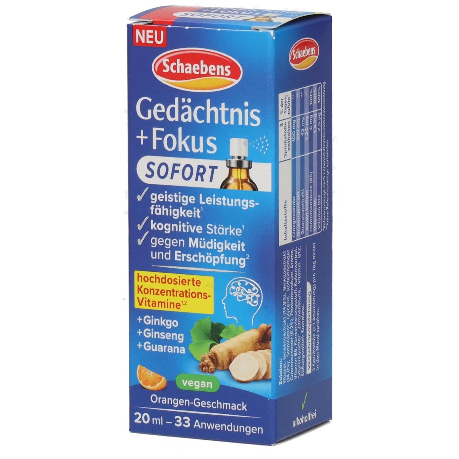 Schaebens Gedächtnis & Fokus Spray 20 ml