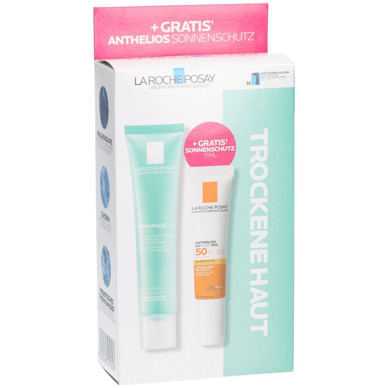 La Roche-Posay Hydraphase HA Set mit gratis Sonnenschutz.