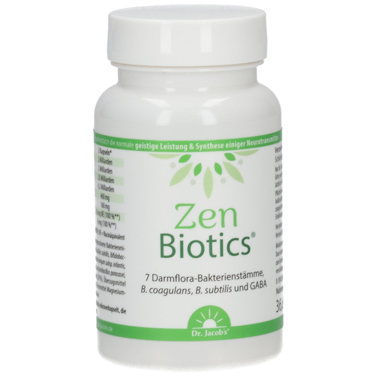 ZEN Biotics Darmflora-Bakterien+GABA Dr.Jacob's 60 St Kapseln