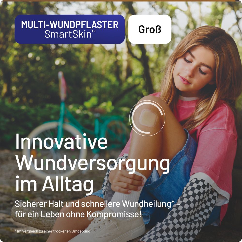 Junge mit Compeed® Wundpflaster am Knie. Innovative Wundversorgung im Alltag.