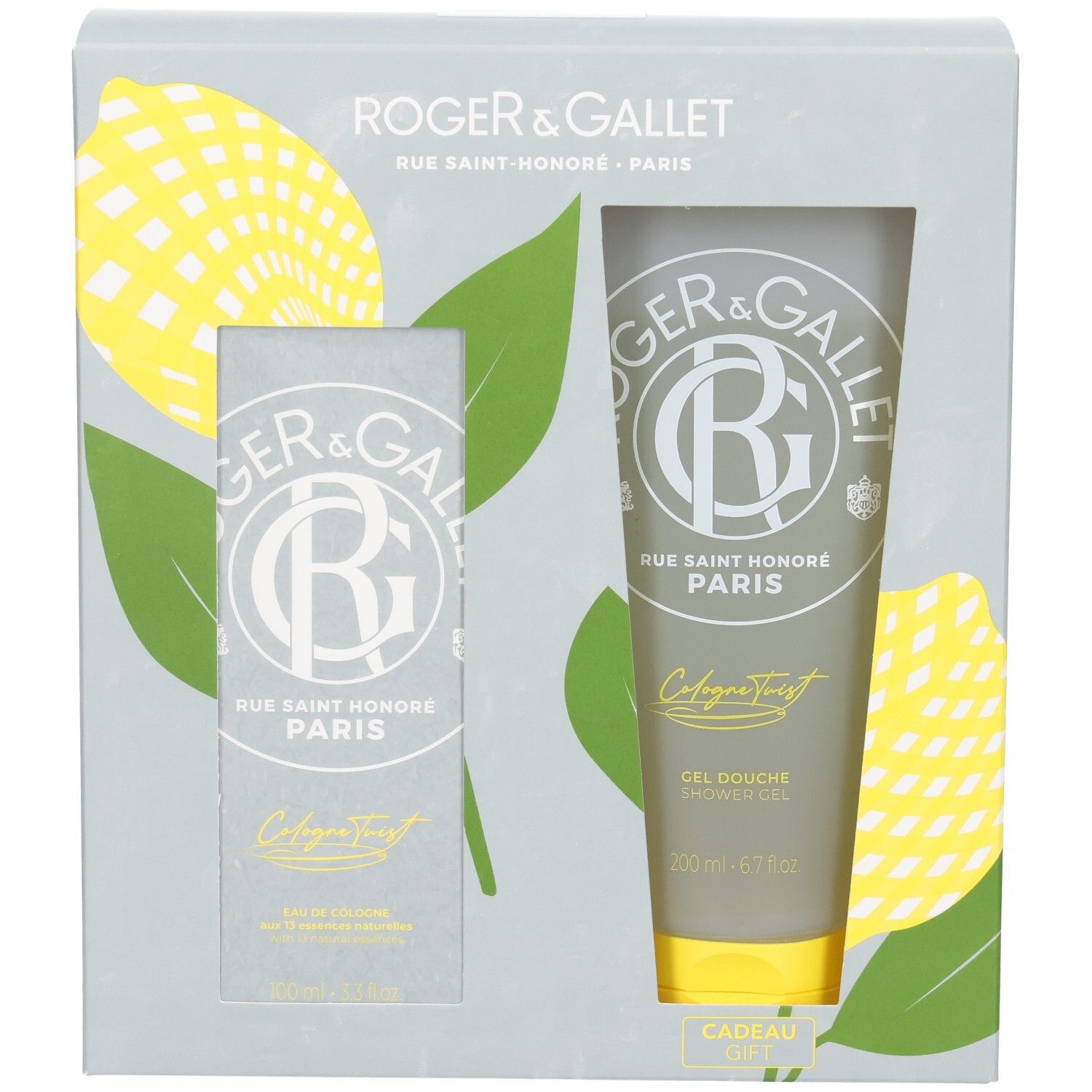 Geschenkset mit Duschgel und Eau de Cologne, Vorderansicht.