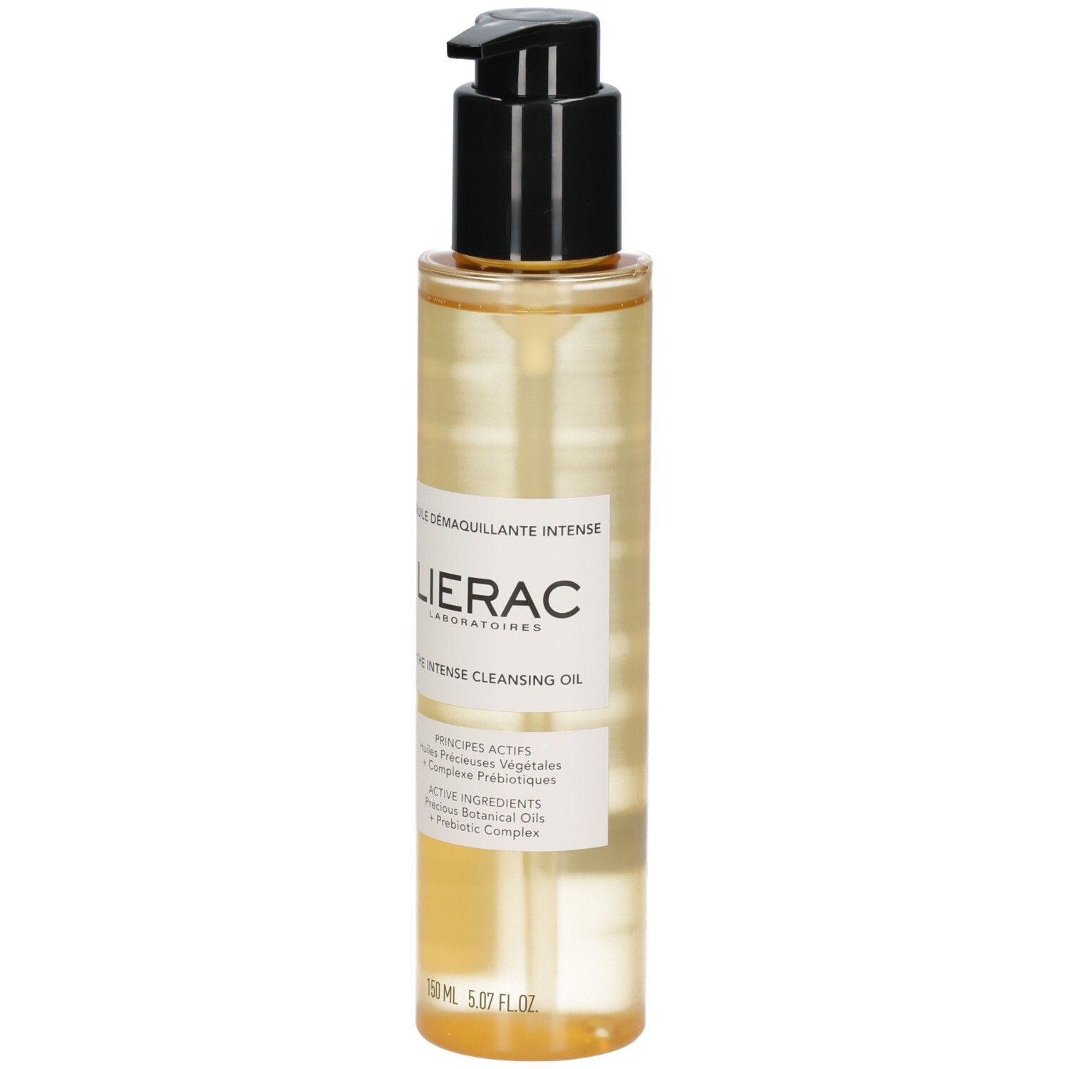 Lierac Intensives Reinigungsöl in einer klaren Flasche mit Pumpspender. Enthält 150 ml.