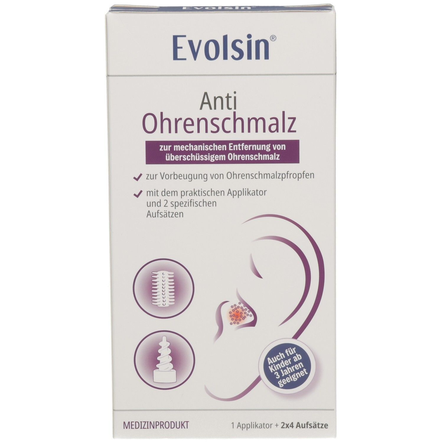 Evolsin Anti-Ohrenschmalz Ohrenschmalz Entferner 2x4 St Ohrreiniger