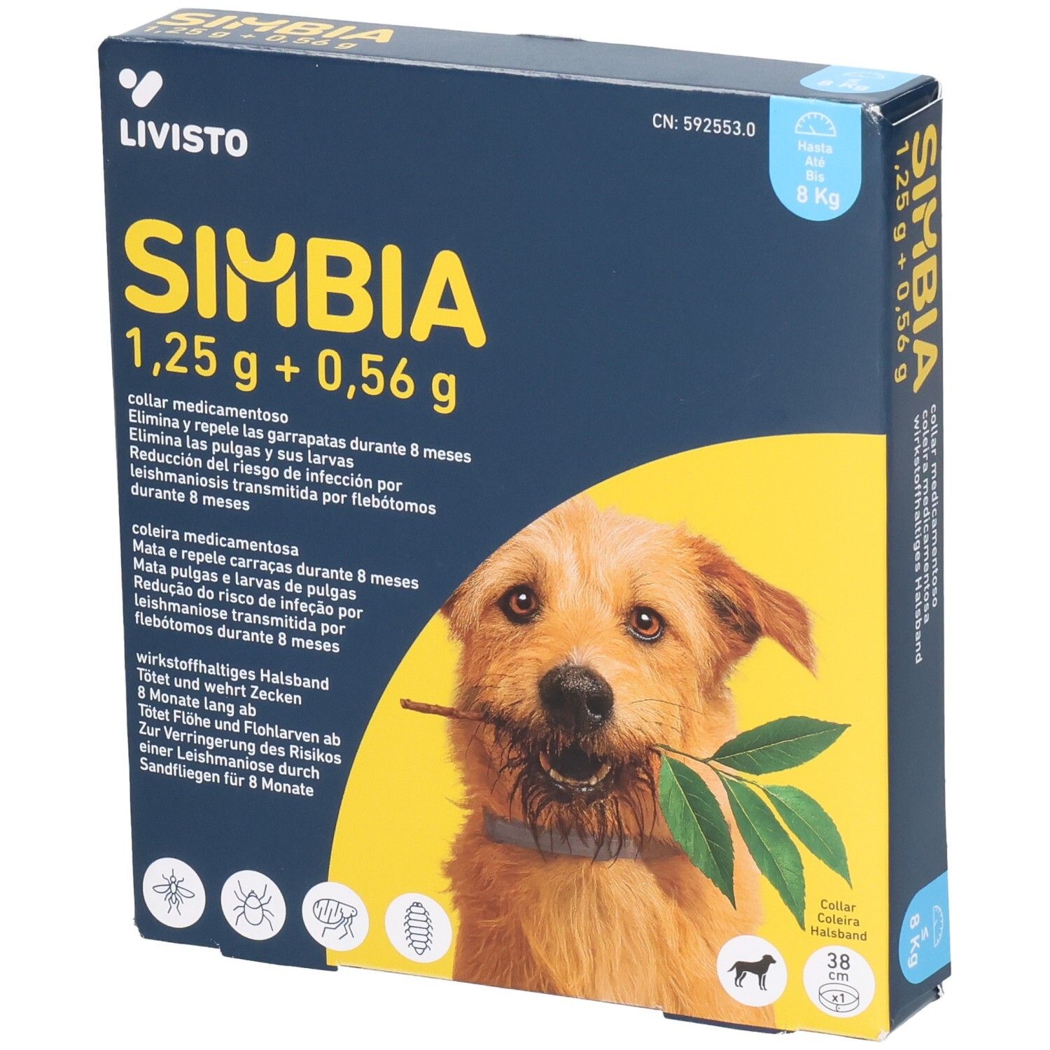 Simbia 1,25g+0,56g wst.halt.Halsb.Hunde bis 8kg 1 St Halsband