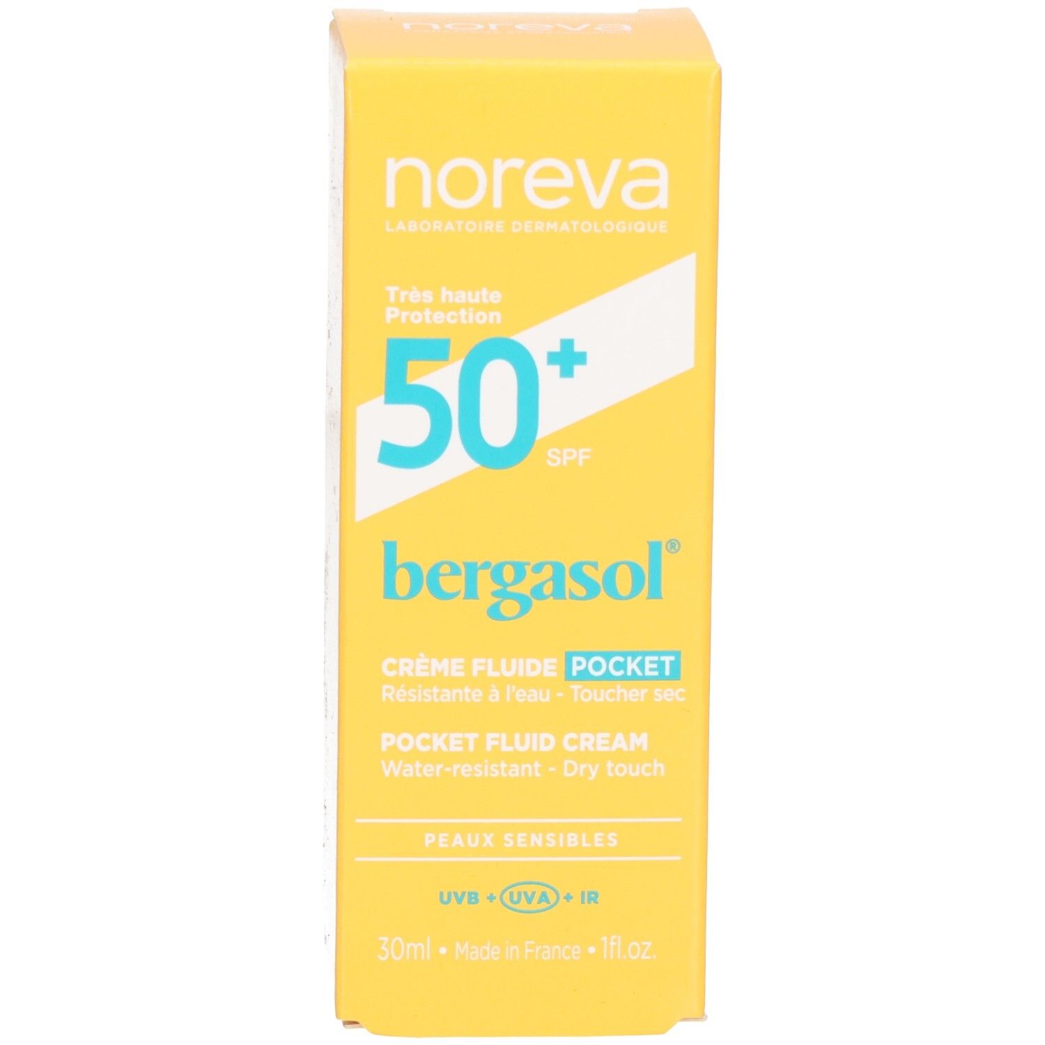 Faltschachtel für Noreva Bergasol Sonnenschutzcreme, SPF 50+, 30ml.
