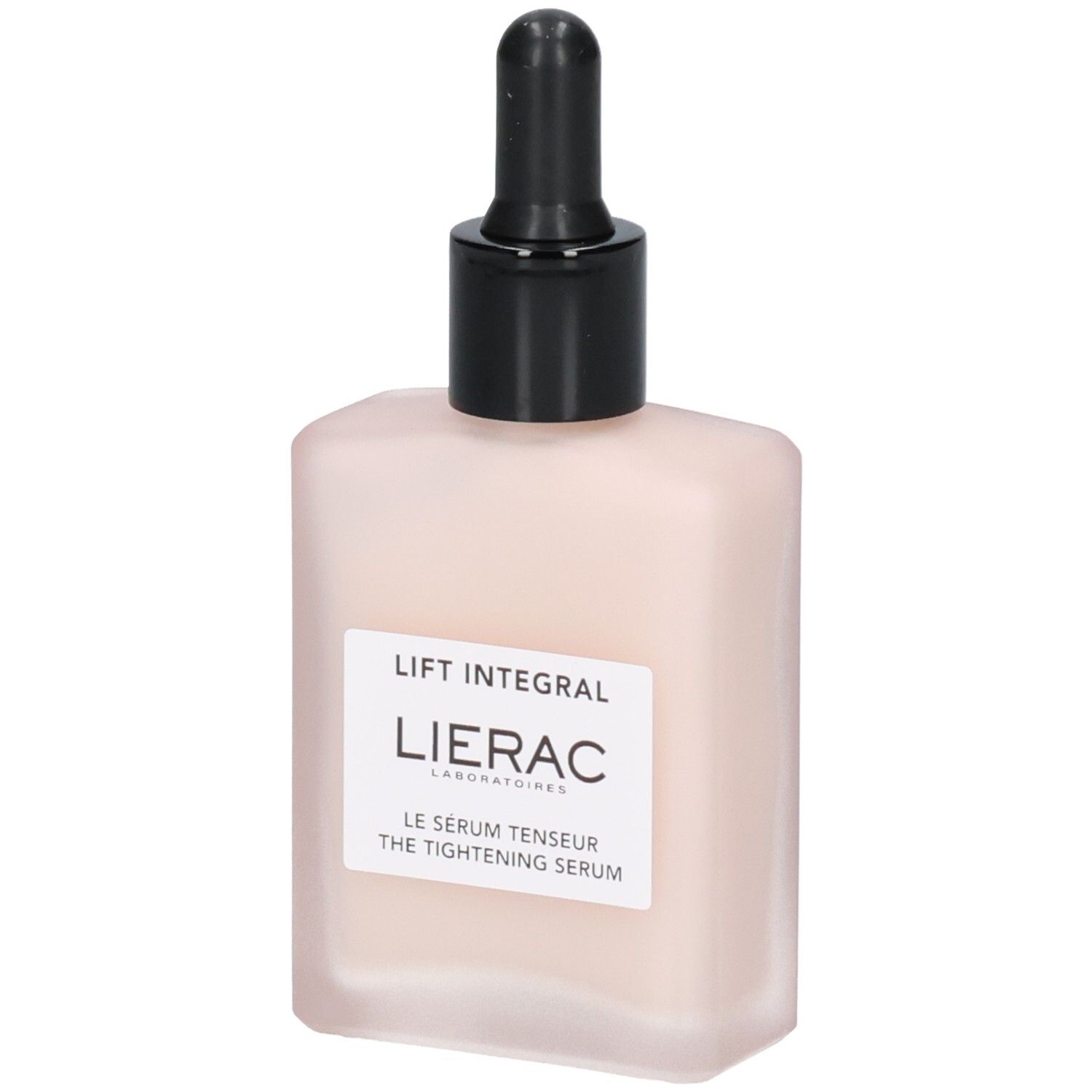 LIERAC LIFT INTEGRAL Straffendes Serum in einem rechteckigen, milchigen Glasflakon mit Pipettenverschluss.