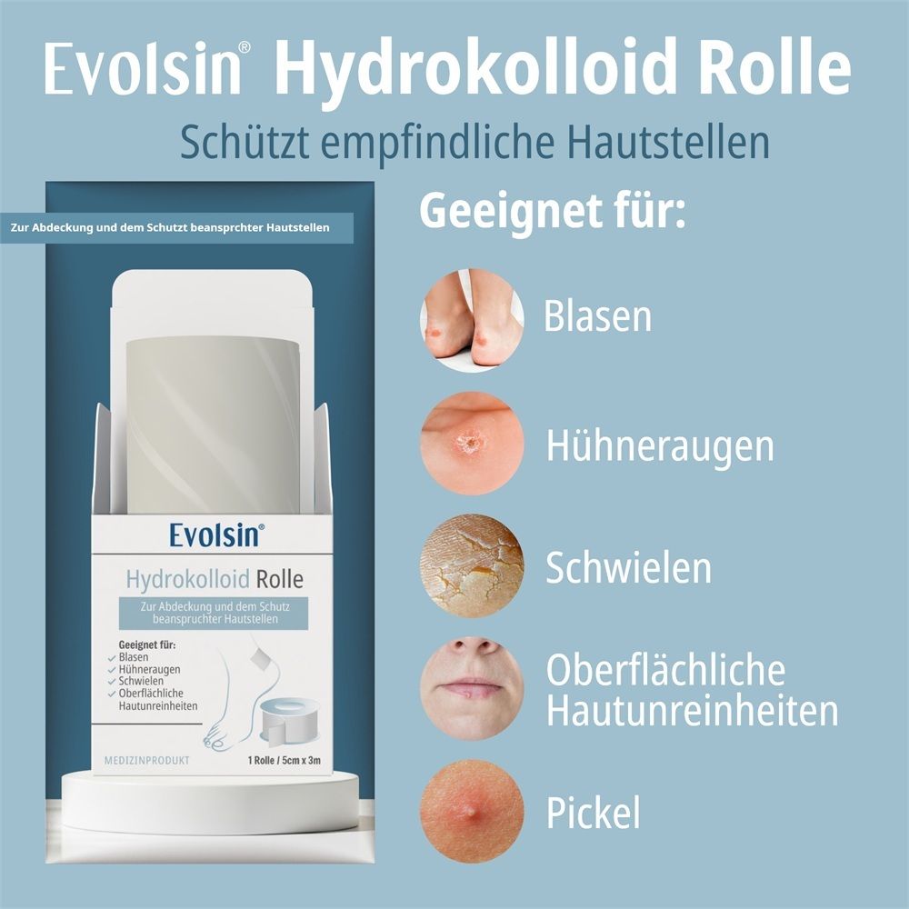 Evolsin Hydrokolloid 5 cmx3 m Pflaster Rolle 300 cm