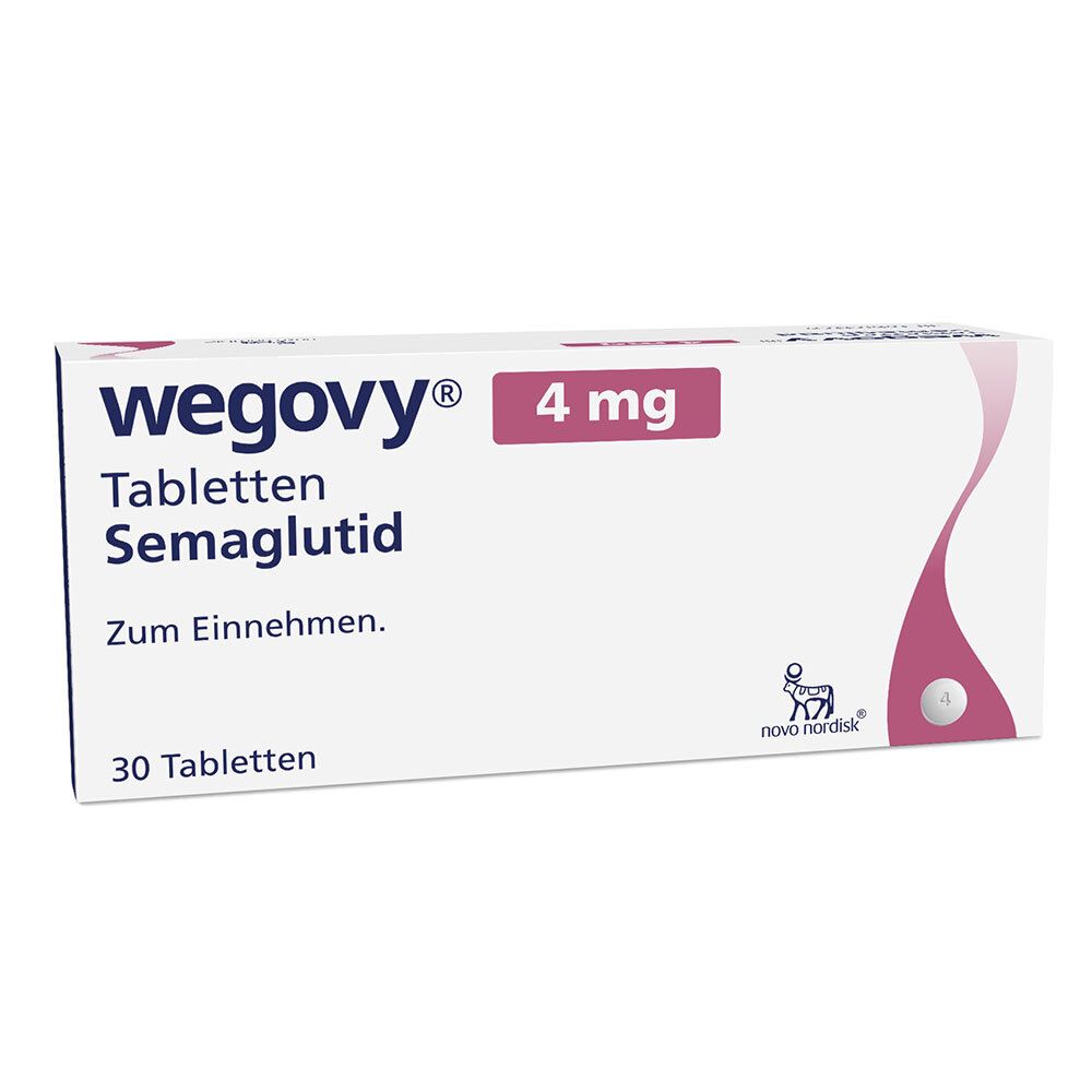 Wegovy 4 mg Tabletten Semaglutid, 30 Tabletten zum Einnehmen.