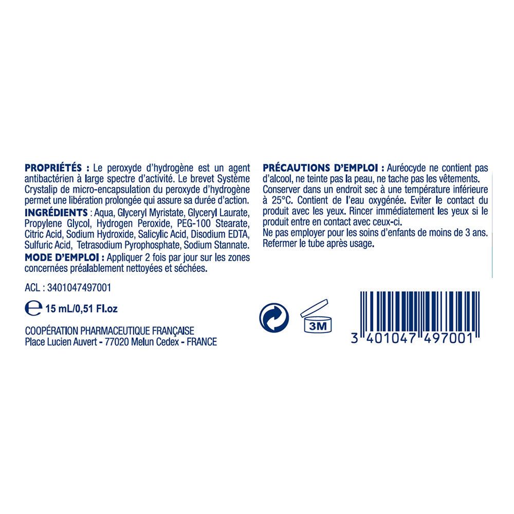 Rückseite der Tube. Text: Inhaltsstoffe, Anwendungshinweise, Vorsichtsmaßnahmen. Barcode und 3M-Logo.