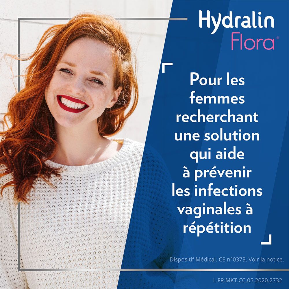 Femme aux cheveux roux. Texte: Pour les femmes recherchant une solution pour prévenir les infections vaginales.
