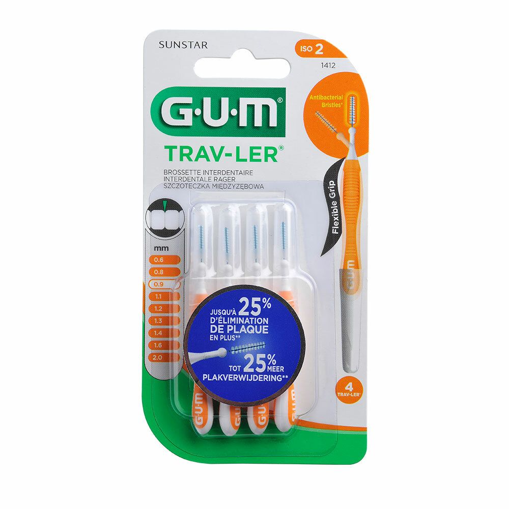 Gum® Proxabrush Trav-ler brossette interdentaire 0.9 mm
