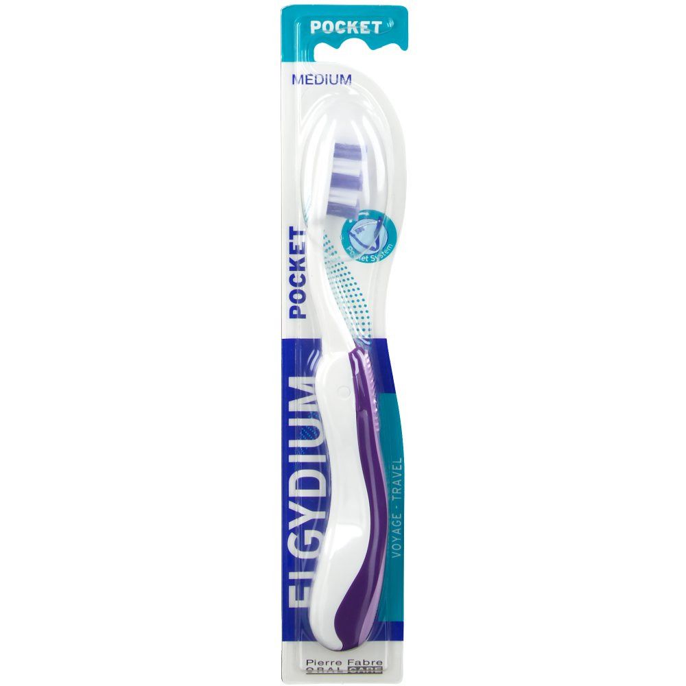 Elgydium Pocket - Brosse à dents de poche ou de voyage, Médium