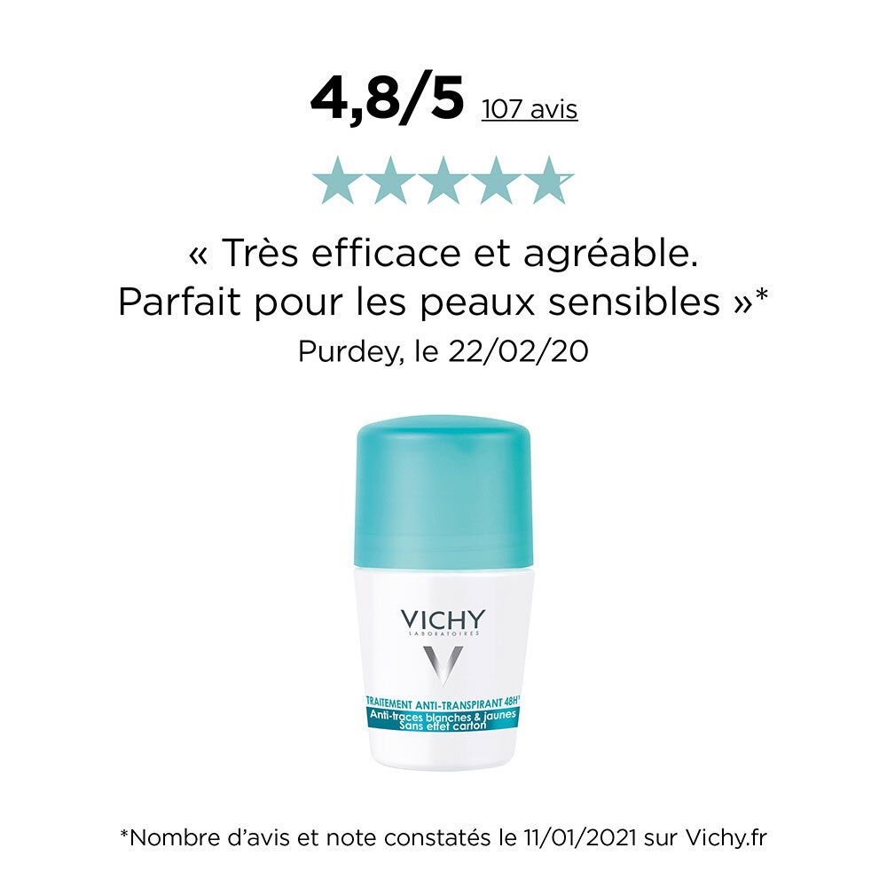 Roll-on-Deodorant mit Bewertung 4,8/5. Zitat: Sehr effektiv und angenehm. Perfekt für empfindliche Haut.